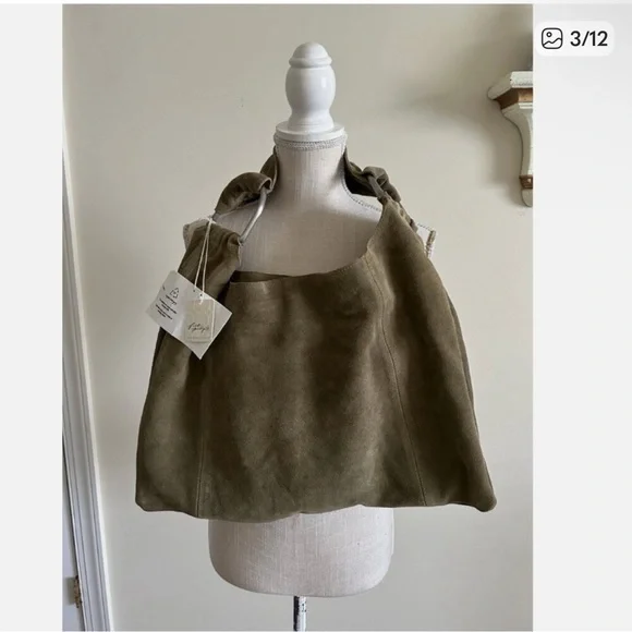 Free People Bobbi Slouch Suede Leather Bag. NWT!!! - Picture 3 of 8